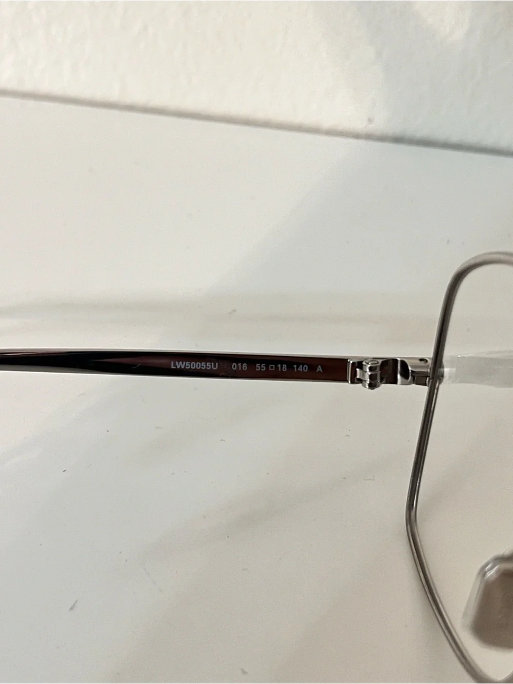 Loewe Silver Hexagonal Metal Frame Glasses